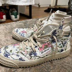 Off white sneakers floral print Womens size 40 size 10